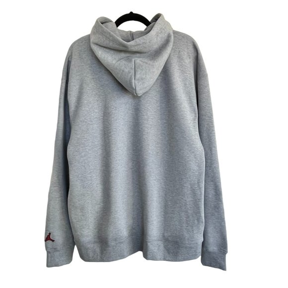 Nike Jordan Jumpman Essential Graphic Fleece Pullover Hoodie Grey - Picture 8 of 13